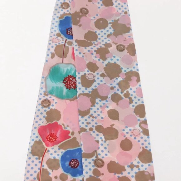 LOUIS VUITTON Bando Retro Flower Scarf Silk Pink Beige M75214 LV Auth am9452 - Picture 5 of 14